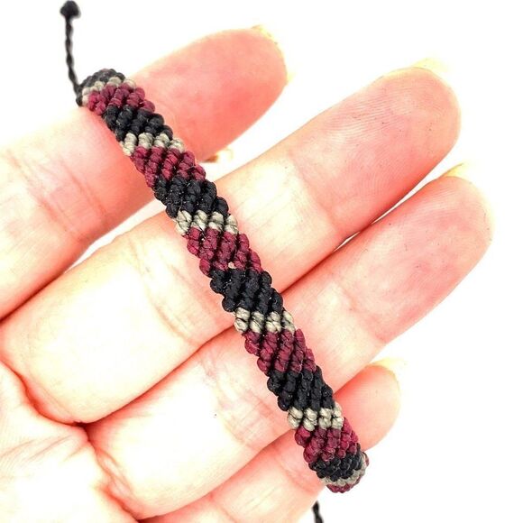 COPY - Pura Vida Black/Red/Gray Braid Bracelet - Picture 2 of 3